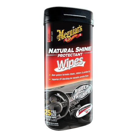 Meguiars Meguiar's Natural Shine Plastic/Rubber/Vinyl Protectant Wipes 30 ct G4100